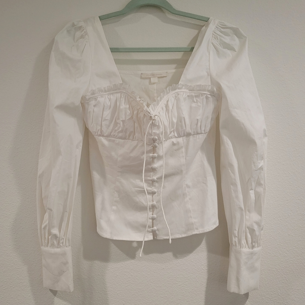 Jonathan Simkhai white sexy blouse in size 2 new